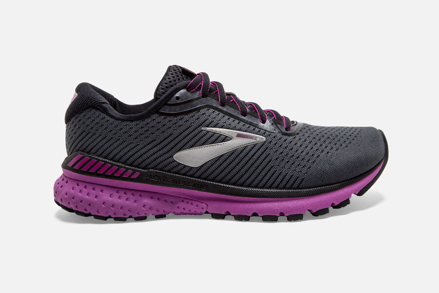 Brooks Adrenaline GTS 20 Womens UK - Road Running Shoes - Blackpurple 062-OITRNE